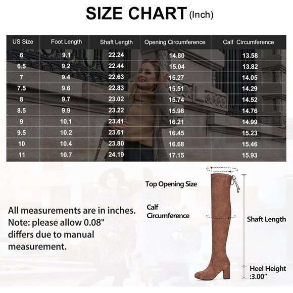 Women's Mocha Brown Suede Inner Zipper Thigh High Over The Knee High Heel Boots - Picture 5 of 9